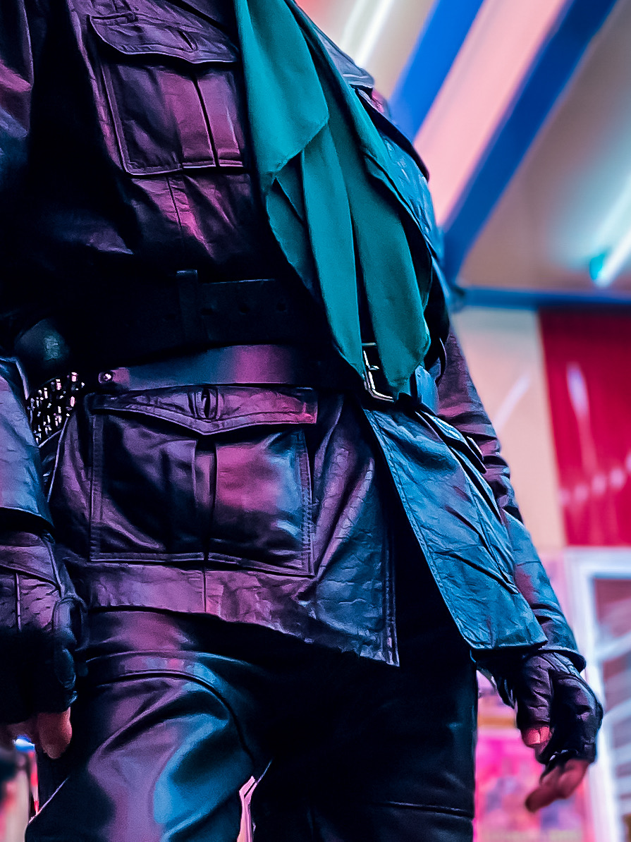 Color man in all leather